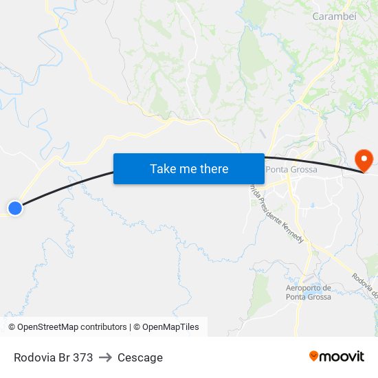 Rodovia Br 373 to Cescage map