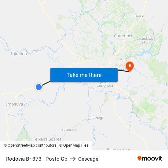 Rodovia Br 373 - Posto Gp to Cescage map