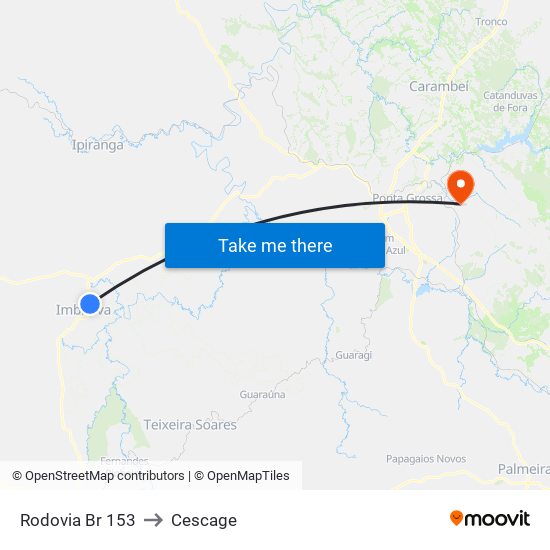 Rodovia Br 153 to Cescage map