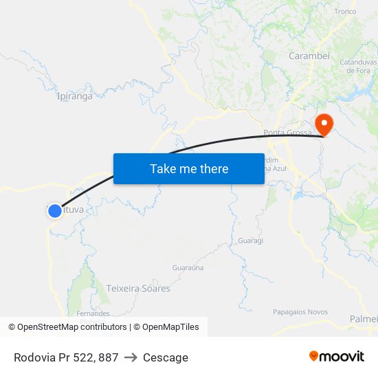 Rodovia Pr 522, 887 to Cescage map