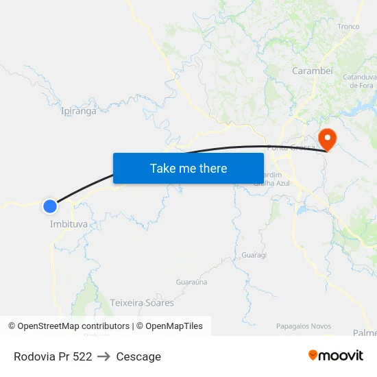 Rodovia Pr 522 to Cescage map