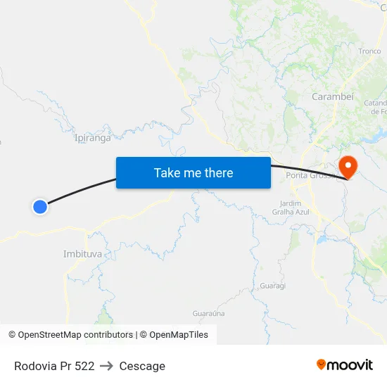 Rodovia Pr 522 to Cescage map