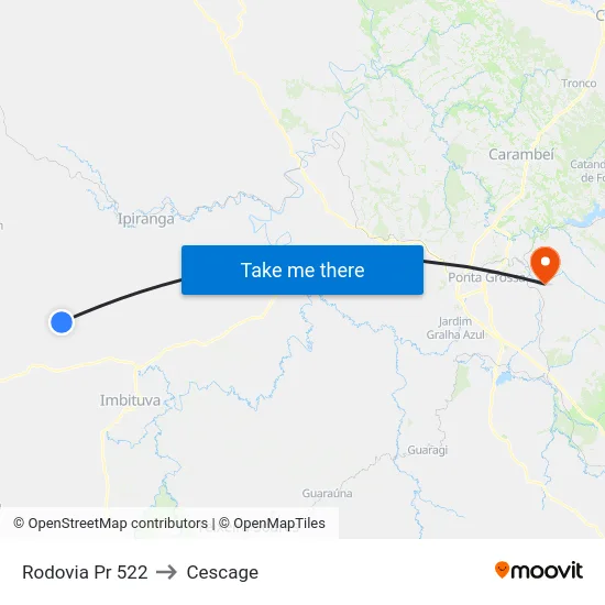 Rodovia Pr 522 to Cescage map