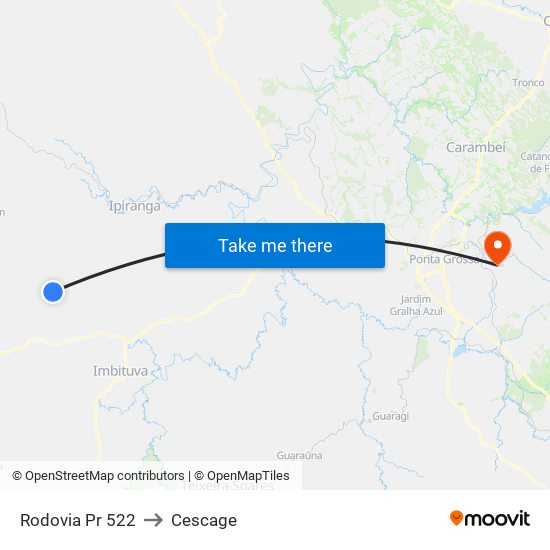 Rodovia Pr 522 to Cescage map