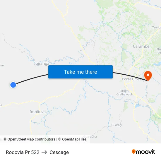 Rodovia Pr 522 to Cescage map