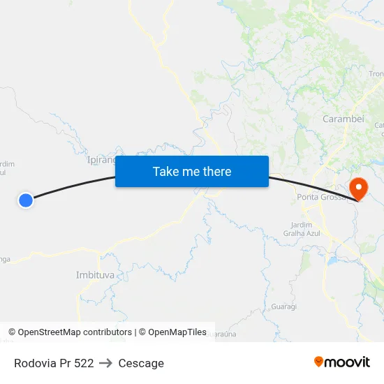 Rodovia Pr 522 to Cescage map