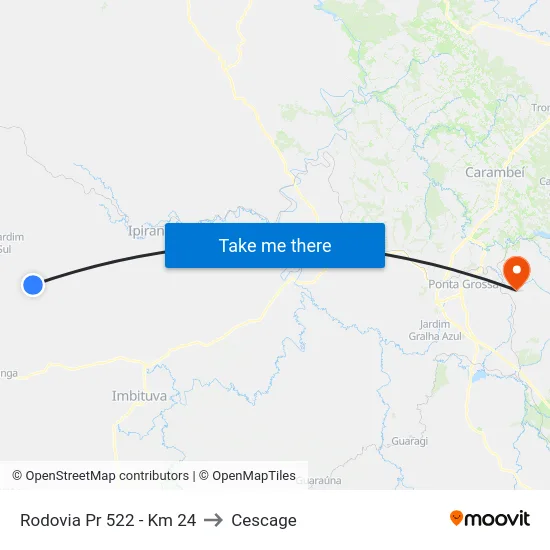 Rodovia Pr 522 - Km 24 to Cescage map