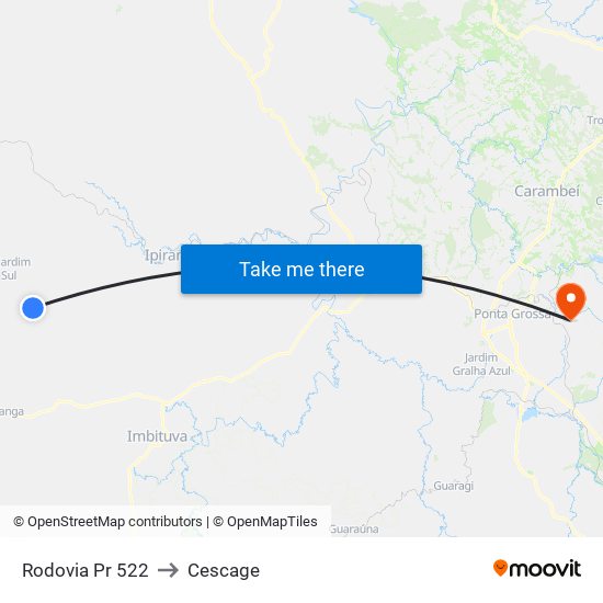 Rodovia Pr 522 to Cescage map