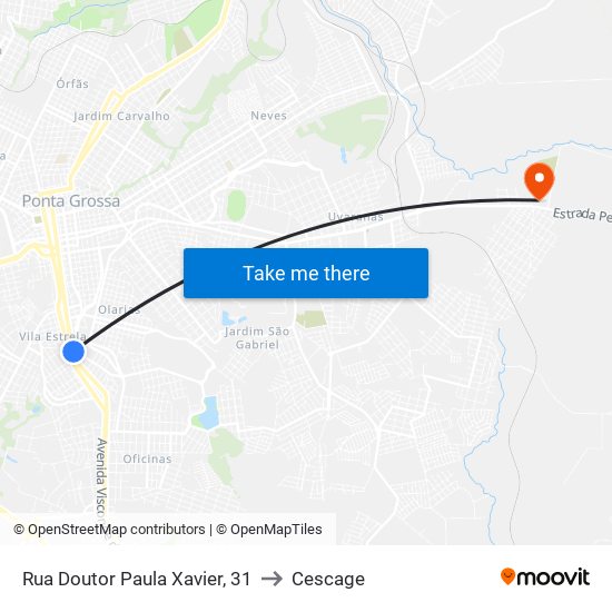 Rua Doutor Paula Xavier, 31 to Cescage map