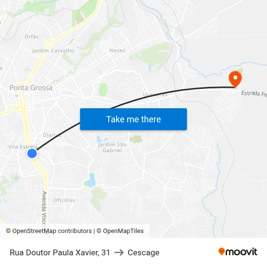 Rua Doutor Paula Xavier, 31 to Cescage map
