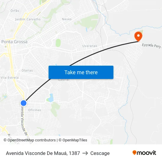 Avenida Visconde De Mauá, 1387 to Cescage map