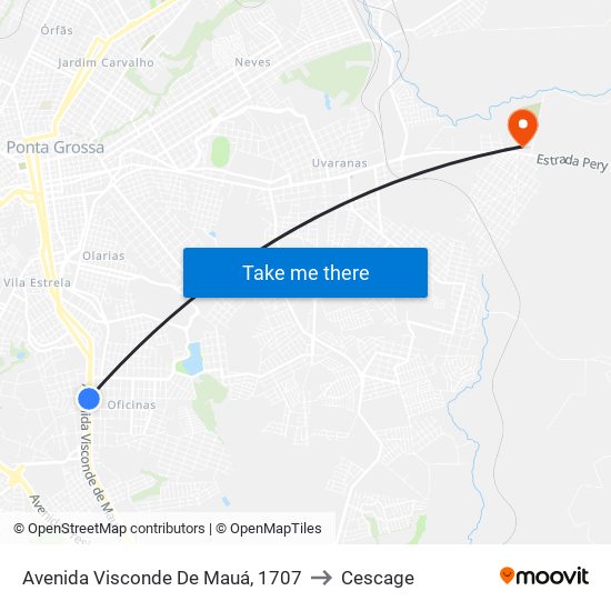 Avenida Visconde De Mauá, 1707 to Cescage map