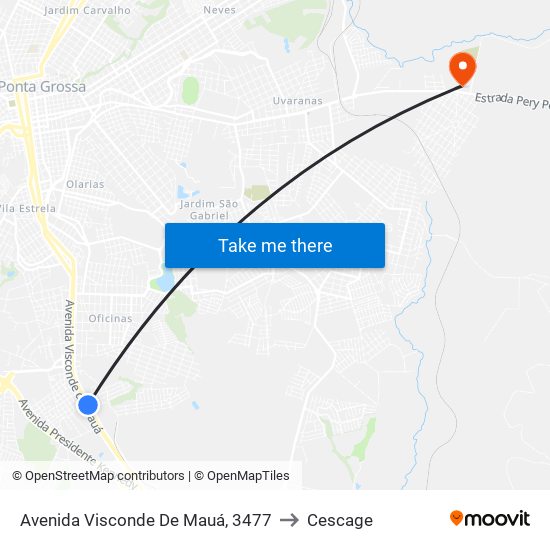 Avenida Visconde De Mauá, 3477 to Cescage map