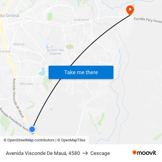Avenida Visconde De Mauá, 4580 to Cescage map