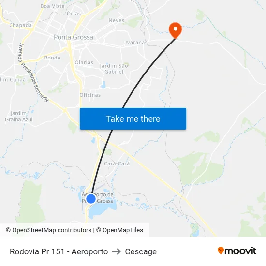 Rodovia Pr 151 - Aeroporto to Cescage map