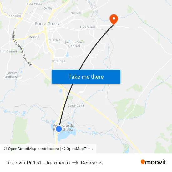 Rodovia Pr 151 - Aeroporto to Cescage map