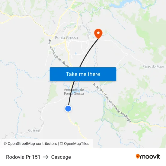 Rodovia Pr 151 to Cescage map