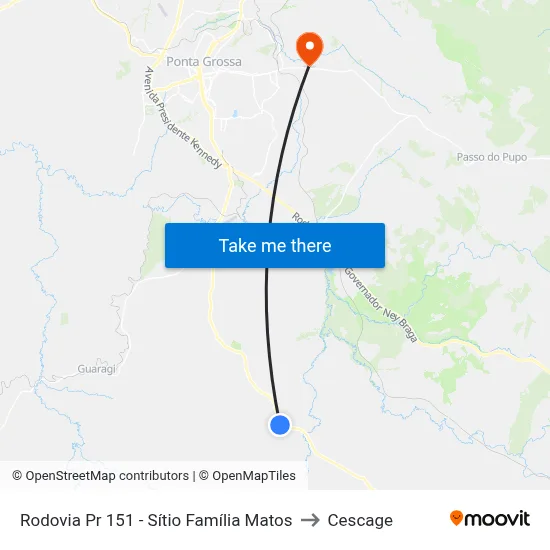 Rodovia Pr 151 - Sítio Família Matos to Cescage map