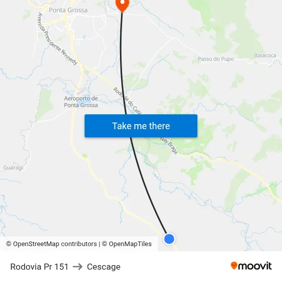 Rodovia Pr 151 to Cescage map