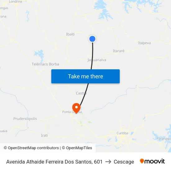 Avenida Athaide Ferreira Dos Santos, 601 to Cescage map