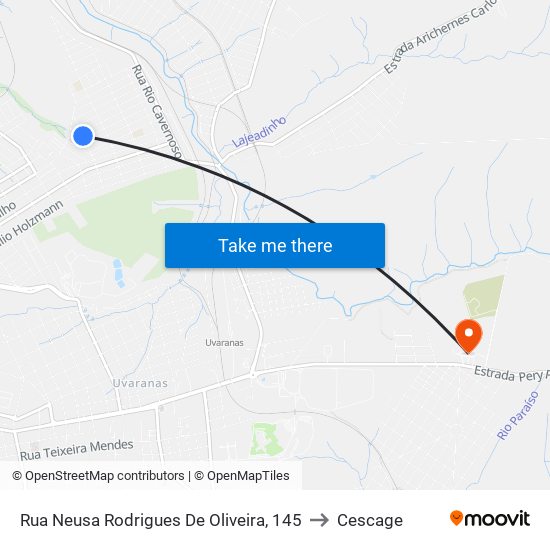 Rua Neusa Rodrigues De Oliveira, 145 to Cescage map