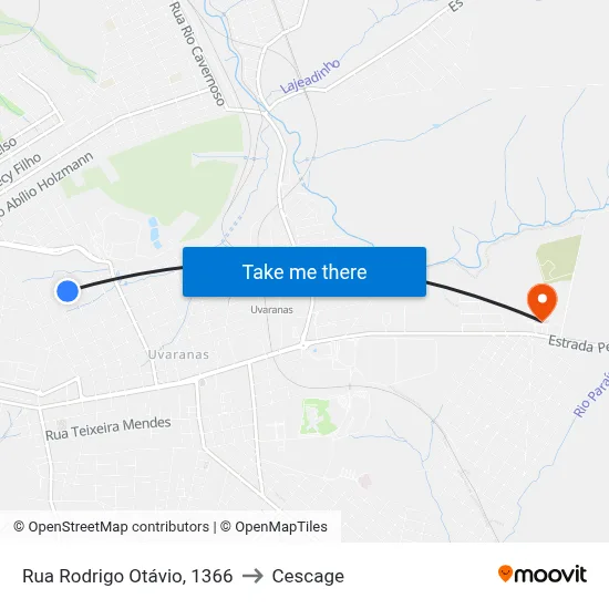 Rua Rodrigo Otávio, 1366 to Cescage map