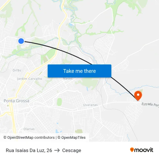 Rua Isaías Da Luz, 26 to Cescage map