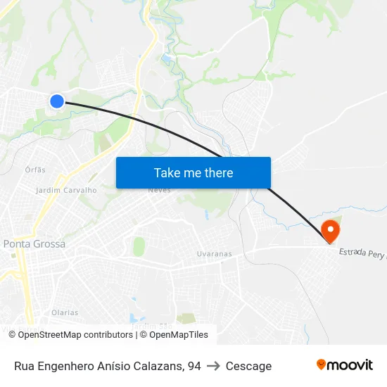 Rua Engenhero Anísio Calazans, 94 to Cescage map