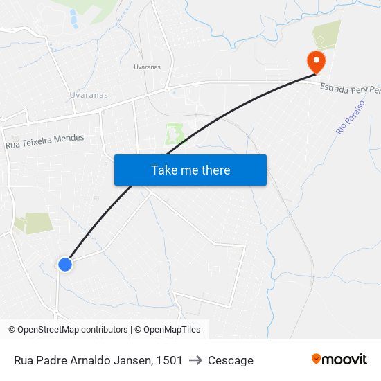 Rua Padre Arnaldo Jansen, 1501 to Cescage map