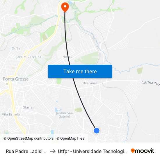 Rua Padre Ladislau Maibuk, 20 to Utfpr - Universidade Tecnológica Federal Do Paraná map