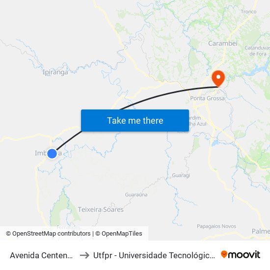 Avenida Centenário - Femali to Utfpr - Universidade Tecnológica Federal Do Paraná map