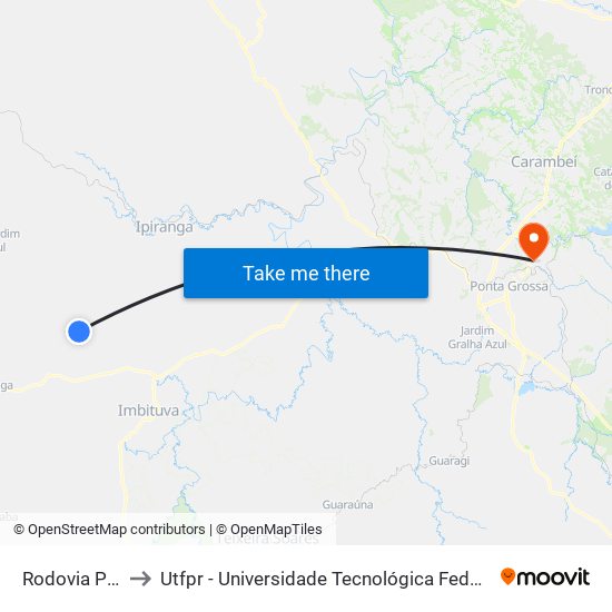Rodovia Pr 522 to Utfpr - Universidade Tecnológica Federal Do Paraná map