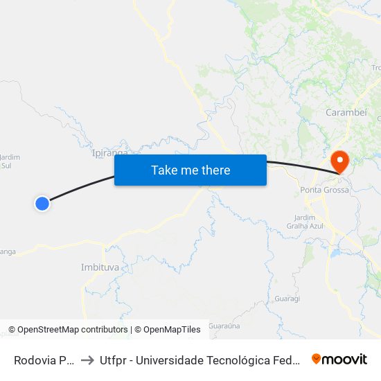 Rodovia Pr 522 to Utfpr - Universidade Tecnológica Federal Do Paraná map