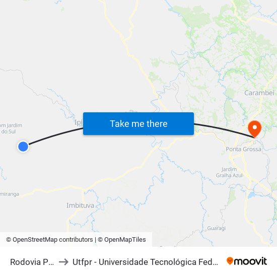 Rodovia Pr 522 to Utfpr - Universidade Tecnológica Federal Do Paraná map