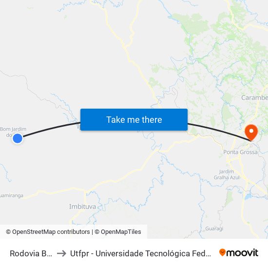 Rodovia Br 487 to Utfpr - Universidade Tecnológica Federal Do Paraná map