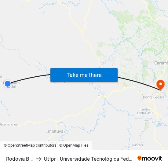 Rodovia Br 487 to Utfpr - Universidade Tecnológica Federal Do Paraná map