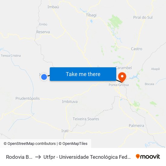Rodovia Br 487 to Utfpr - Universidade Tecnológica Federal Do Paraná map