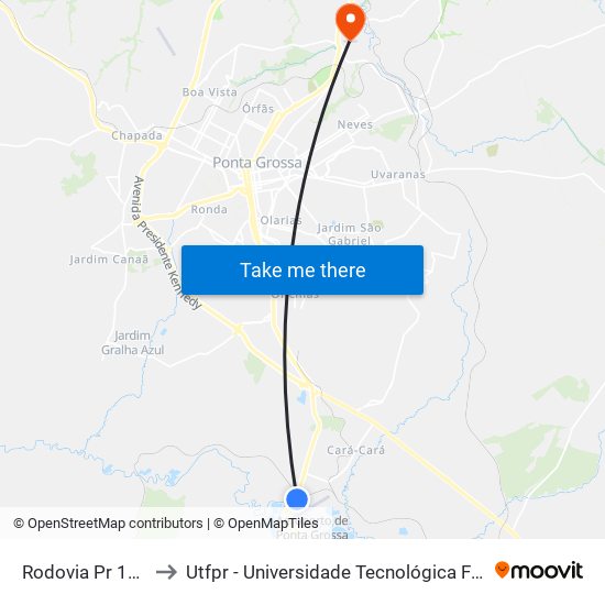 Rodovia Pr 151, 3522 to Utfpr - Universidade Tecnológica Federal Do Paraná map