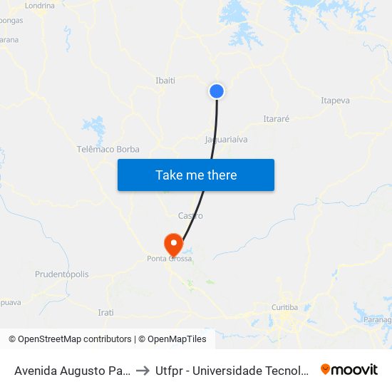 Avenida Augusto Pascoal Da Silva, 72 to Utfpr - Universidade Tecnológica Federal Do Paraná map