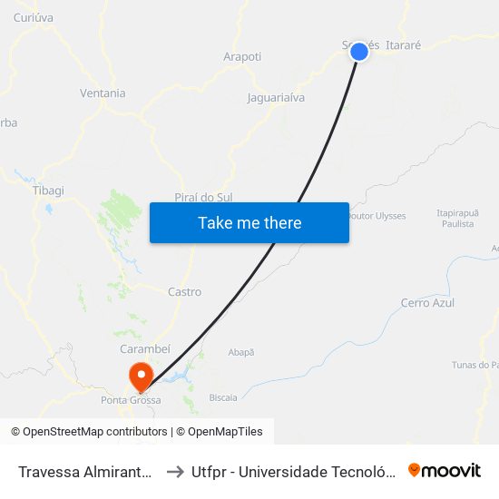 Travessa Almirante Tamandaré, 46 to Utfpr - Universidade Tecnológica Federal Do Paraná map