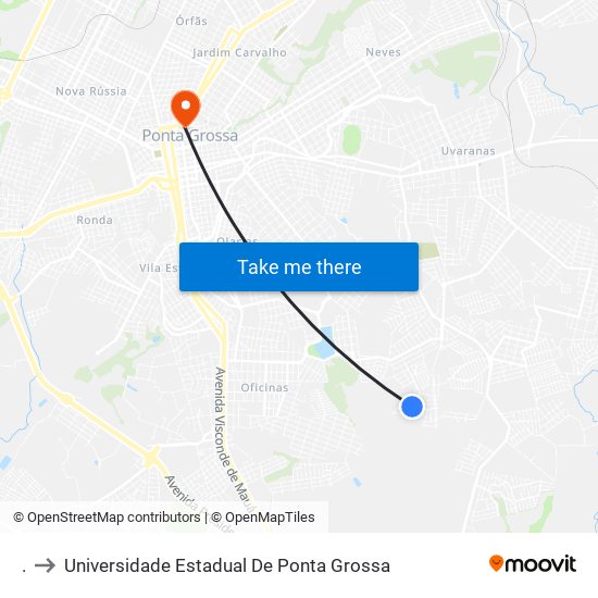 . to Universidade Estadual De Ponta Grossa map