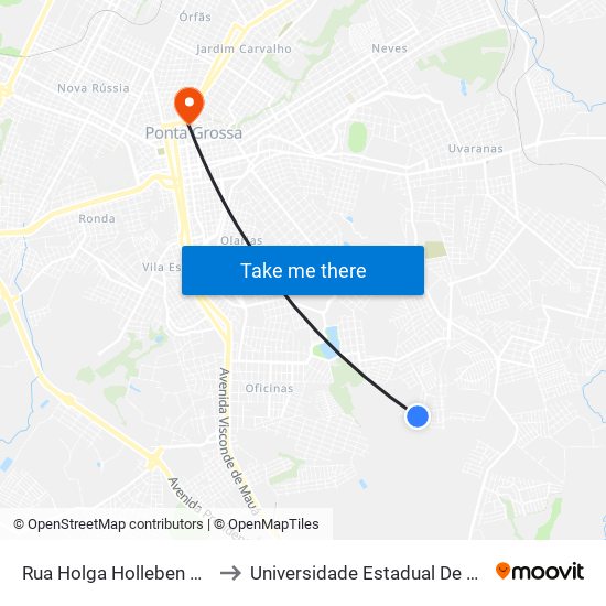 . to Universidade Estadual De Ponta Grossa map