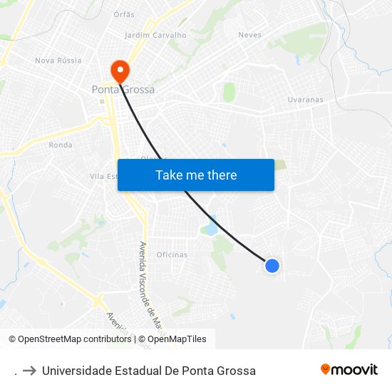 . to Universidade Estadual De Ponta Grossa map