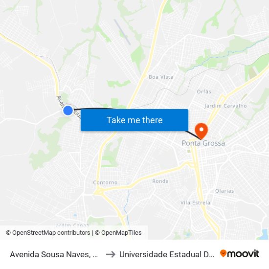 Avenida Sousa Naves, 3273 - Retimaq to Universidade Estadual De Ponta Grossa map