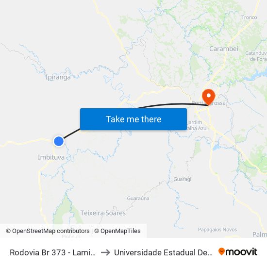 Rodovia Br 373 - Laminados Baum to Universidade Estadual De Ponta Grossa map