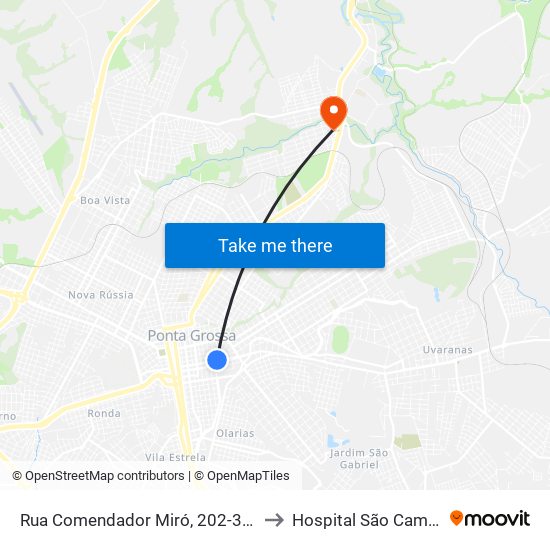 Rua Comendador Miró, 202-300 to Hospital São Camilo map