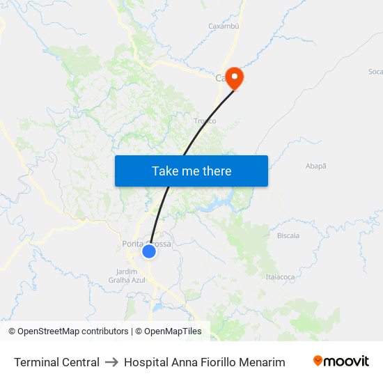 Terminal Central to Hospital Anna Fiorillo Menarim map