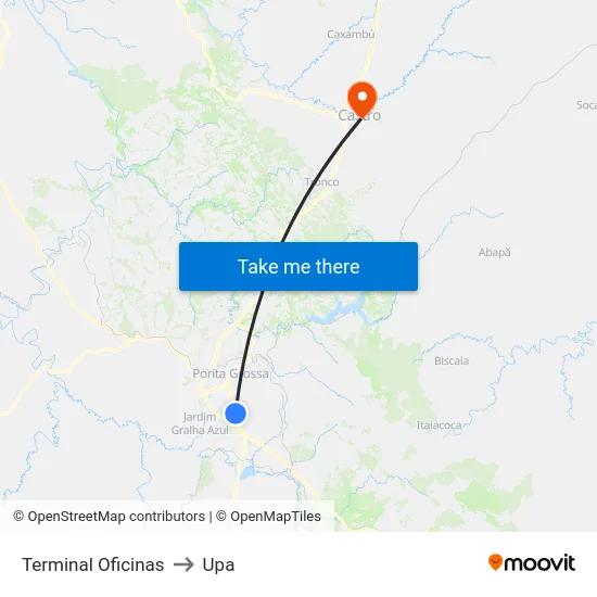Terminal Oficinas to Upa map