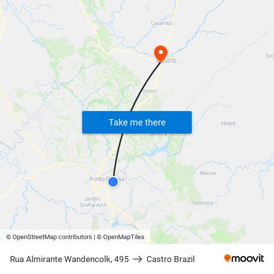 Rua Almirante Wandencolk, 495 to Castro Brazil map