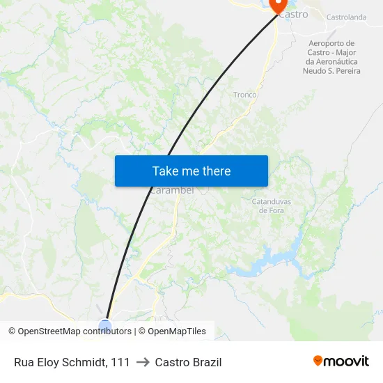 Rua Eloy Schmidt, 111 to Castro Brazil map